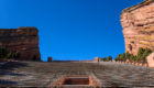 Looking upwards at the seats of Red Rocks Amphitheater