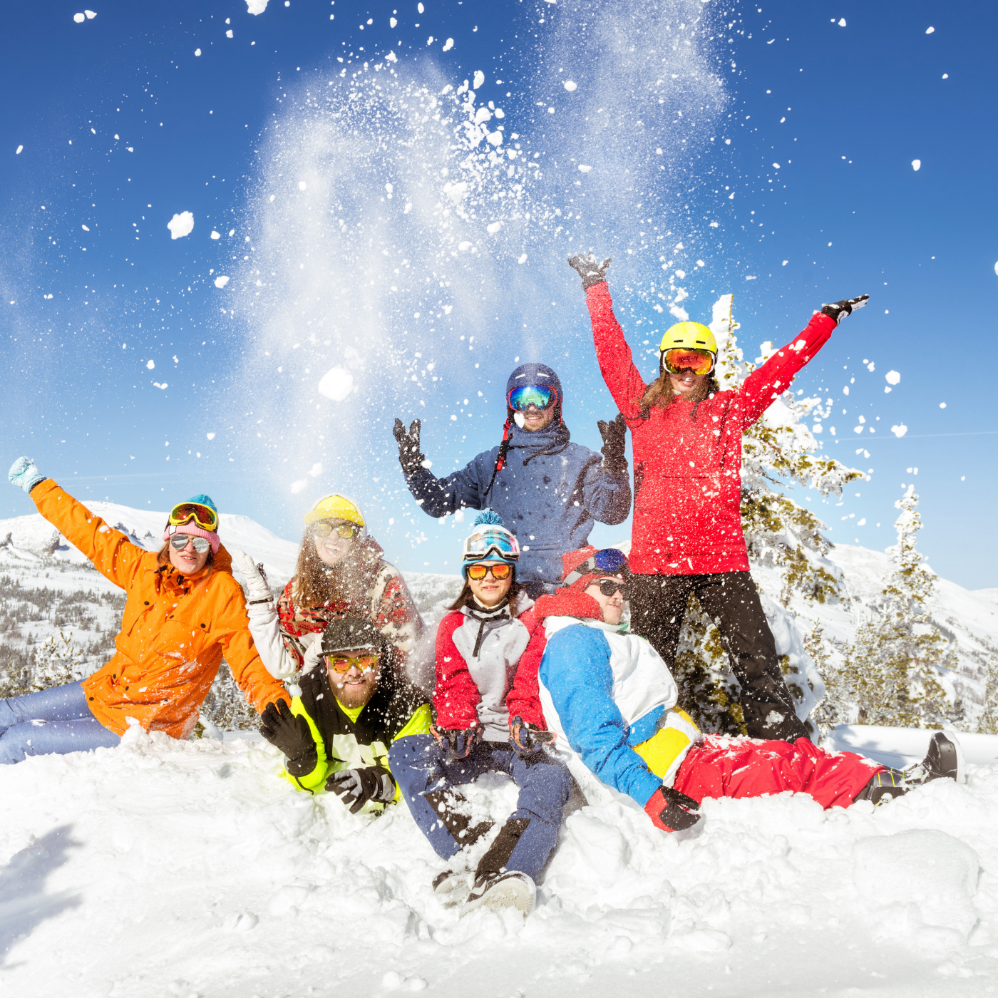 People playing in snow