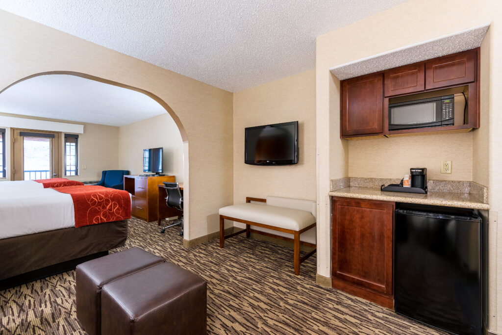 Two queen bed economy room at Comfort Suites Golden West
